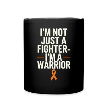 Orange Ribbon Acute Myeloid Leukemia Awareness - Full Colour Mug - black - Front