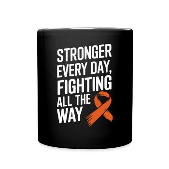 Orange Ribbon Acute Myeloid Leukemia Awareness - Full Colour Mug - black - Front