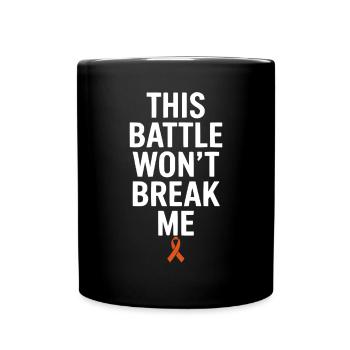 Orange Ribbon Acute Myeloid Leukemia Awareness - Full Colour Mug - black - Front