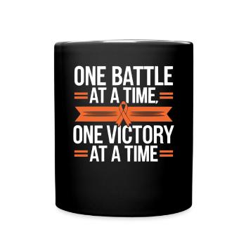Orange Ribbon Acute Myeloid Leukemia Awareness - Full Colour Mug - black - Front