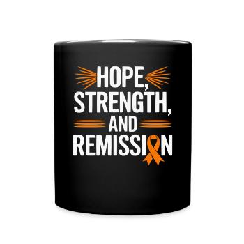 Orange Ribbon Acute Myeloid Leukemia Awareness - Full Colour Mug - black - Front
