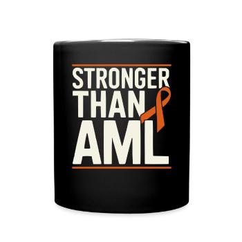Orange Ribbon Acute Myeloid Leukemia Awareness - Full Colour Mug - black - Front