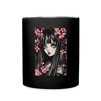 Horror Anime Manga Japan Japanese Creepy Kawaii - Full Colour Mug - black - Front