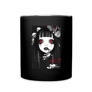 Horror Anime Manga Japan Japanese Creepy Kawaii - Full Colour Mug - black - Front