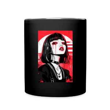 Horror Anime Manga Japan Japanese Creepy Kawaii - Full Colour Mug - black - Front