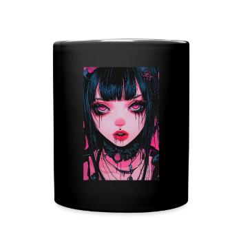 Horror Anime Manga Japan Japanese Creepy Kawaii - Full Colour Mug - black - Front
