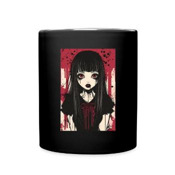 Horror Anime Manga Japan Japanese Creepy Kawaii - Full Colour Mug - black - Front