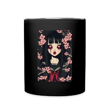 Horror Anime Manga Japan Japanese Creepy Kawaii - Full Colour Mug - black - Front