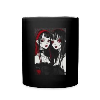 Horror Anime Manga Japan Japanese Creepy Kawaii - Tasse einfarbig - Schwarz - Vorne