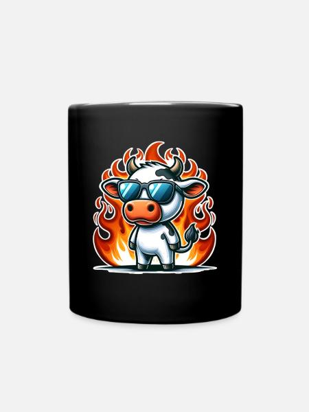Kuh - Tasse einfarbig - Schwarz