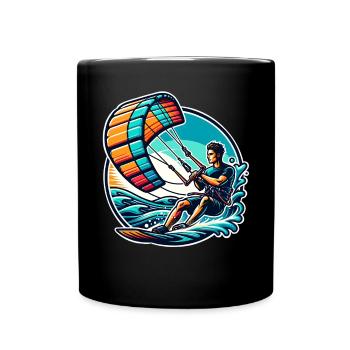 Kitesurfer Kiteboard Kitesurfen Kitesurf - Tasse einfarbig - Schwarz - Vorne