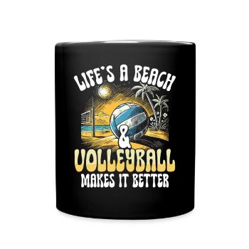 Beach Volleyball Volleyball Volleyball Players - Full Colour Mug - black - Front