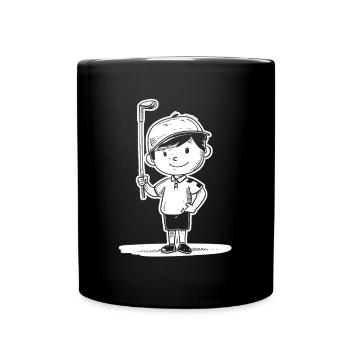 Kleiner Golfer Skizze - Tasse einfarbig - Schwarz - Vorne