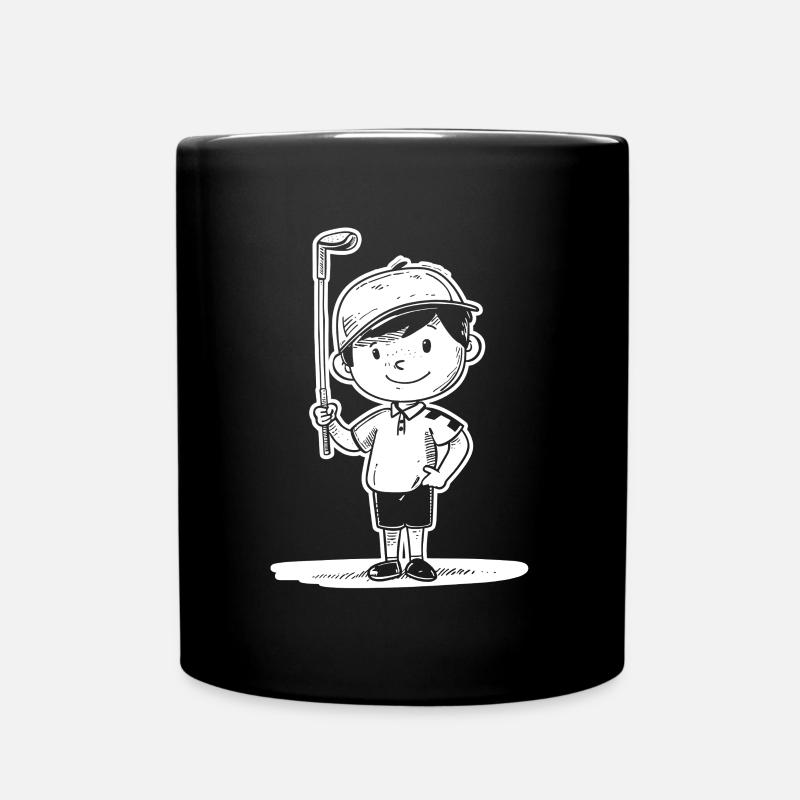 Kleiner Golfer Skizze - Tasse einfarbig - Schwarz