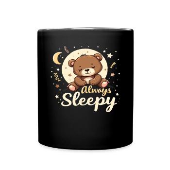 Cute Bear, Bear, Bear, Cute Sleep, Dreamer - Full Colour Mug - black - Front