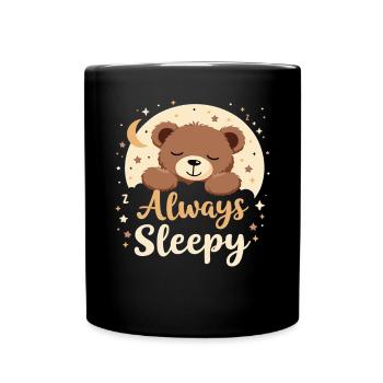 Cute Bear, Bear, Bear, Cute Sleep, Dreamer - Full Colour Mug - black - Front