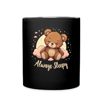 Cute Bear, Bear, Bear, Cute Sleep, Dreamer - Full Colour Mug - black - Front