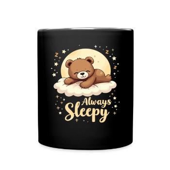 Cute Bear, Bear, Bear, Cute Sleep, Dreamer - Full Colour Mug - black - Front