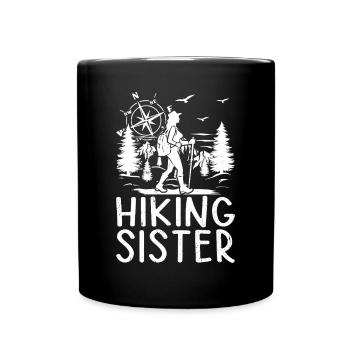 Sœur de randonnée Amoureux de la randonnée Sœur de randonnée de montagne - Mug uni - noir - Devant
