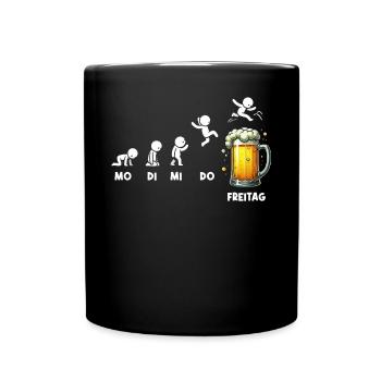 Freitag Wochenende Bierliebhaber Sarkastischer - Tasse einfarbig - Schwarz - Vorne
