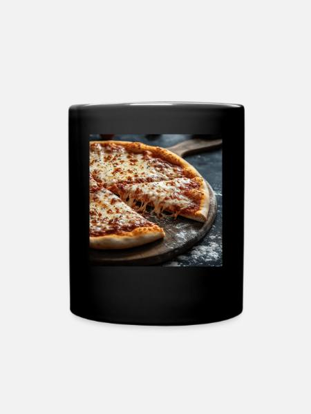 Pizza - Tasse einfarbig - Schwarz