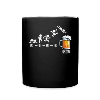 Freitag Wochenende Bierliebhaber Sarkastischer - Tasse einfarbig - Schwarz - Vorne