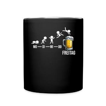 Freitag Wochenende Bierliebhaber Sarkastischer - Tasse einfarbig - Schwarz - Vorne