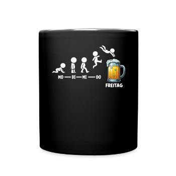 Freitag Wochenende Bierliebhaber Sarkastischer - Tasse einfarbig - Schwarz - Vorne