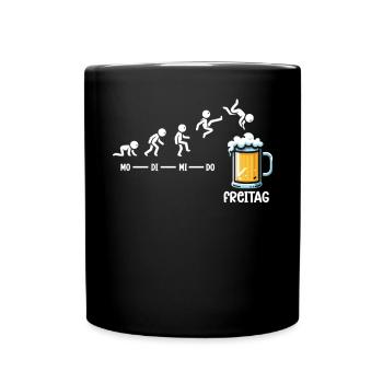 Freitag Wochenende Bierliebhaber Sarkastischer - Tasse einfarbig - Schwarz - Vorne