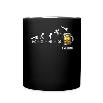 Freitag Wochenende Bierliebhaber Sarkastischer - Tasse einfarbig - Schwarz - Vorne