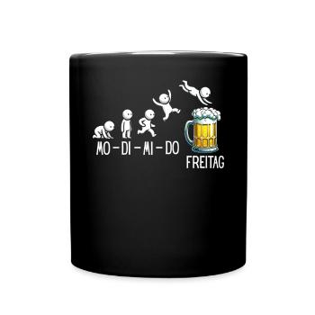 Freitag Wochenende Bierliebhaber Sarkastischer - Tasse einfarbig - Schwarz - Vorne