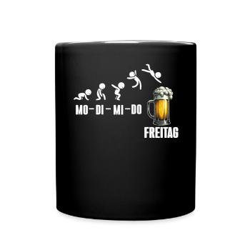 Freitag Wochenende Bierliebhaber Sarkastischer - Tasse einfarbig - Schwarz - Vorne