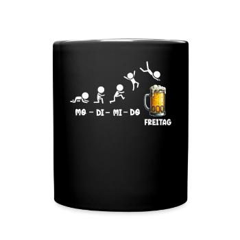 Freitag Wochenende Bierliebhaber Sarkastischer - Tasse einfarbig - Schwarz - Vorne
