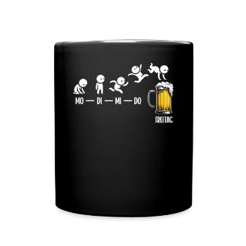 Freitag Wochenende Bierliebhaber Sarkastischer - Tasse einfarbig - Schwarz - Vorne