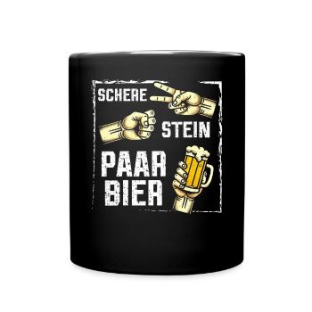 Scissors Stone Beer Couple Beer Lovers Beer Drinkers - Full Colour Mug - black - Front