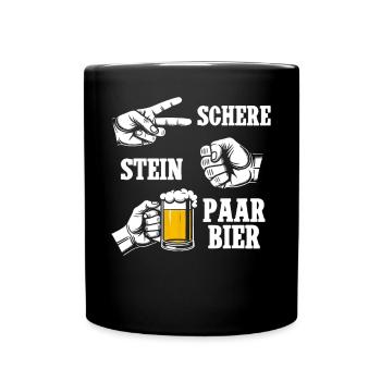Scissors Stone Beer Couple Beer Lovers Beer Drinkers - Full Colour Mug - black - Front