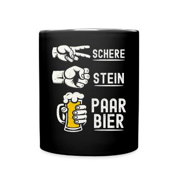 Scissors Stone Beer Couple Beer Lovers Beer Drinkers - Full Colour Mug - black - Front