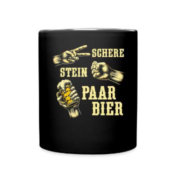 Scissors Stone Beer Couple Beer Lovers Beer Drinkers - Full Colour Mug - black - Front