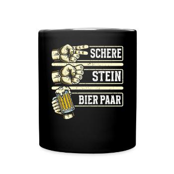 Scissors Stone Beer Couple Beer Lovers Beer Drinkers - Full Colour Mug - black - Front