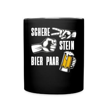 Scissors Stone Beer Couple Beer Lovers Beer Drinkers - Full Colour Mug - black - Front