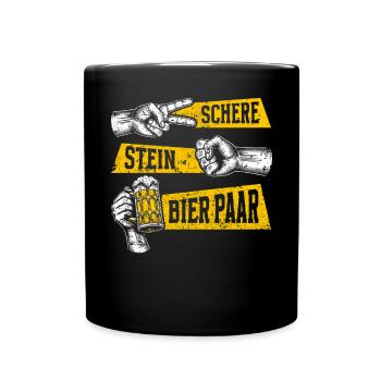 Scissors Stone Beer Couple Beer Lovers Beer Drinkers - Full Colour Mug - black - Front
