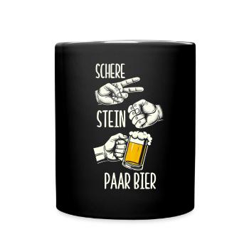 Scissors Stone Beer Couple Beer Lovers Beer Drinkers - Full Colour Mug - black - Front