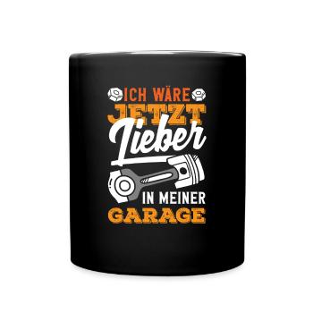 Je préfère être dans mon garage en ce moment - Mug uni - noir - Devant
