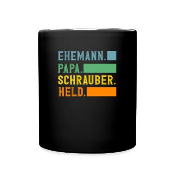 Husband Dad Mechanic Hero - Full Colour Mug - black - Front