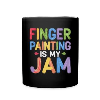 Finger Malerei Ist Mein Ding Farbenfrohes Finger - Tasse einfarbig - Schwarz - Vorne