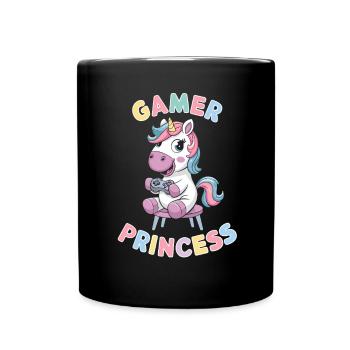 Unicorn Gamer Princess Playful And Fantastic - Full Colour Mug - black - Front