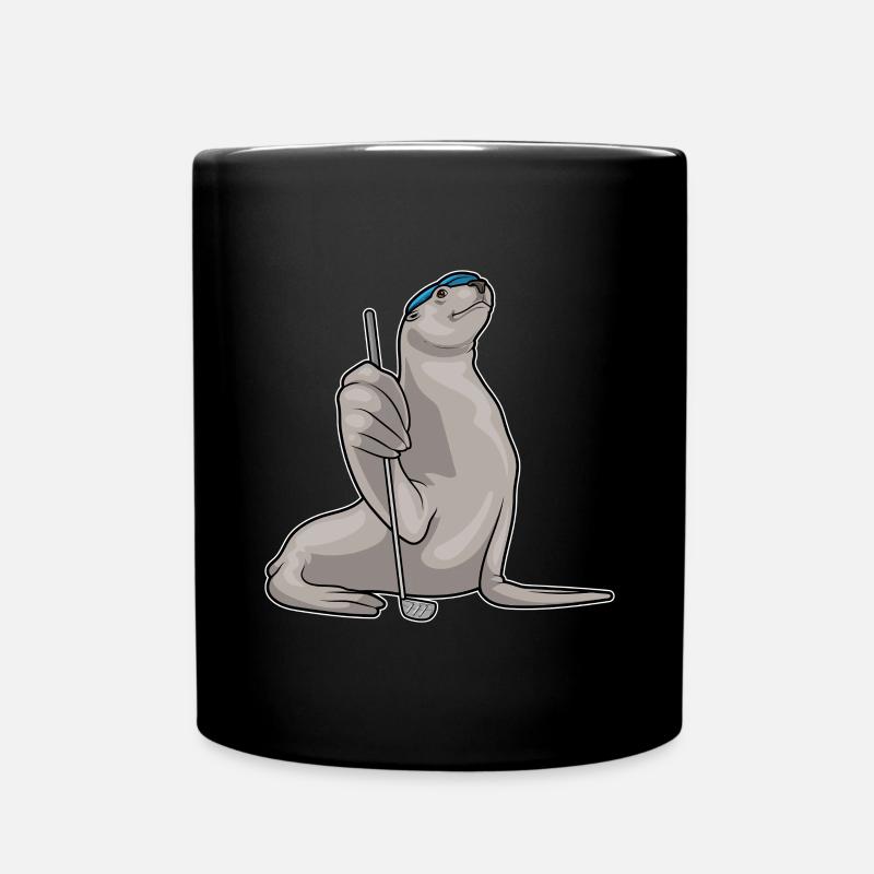 Seehund Golf Golfschläger - Tasse einfarbig - Schwarz