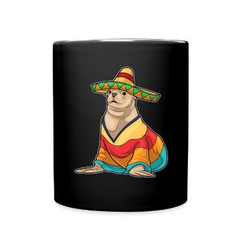 Seal Sombrero - Full Colour Mug - black - Front