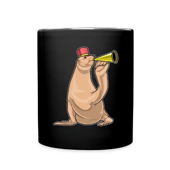 Seal Musician Trumpet Music - Full Colour Mug - black - Front