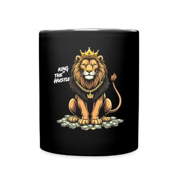 Hustle King – Lion Lion Winners & Movers & Shakers - Full Colour Mug - black - Front